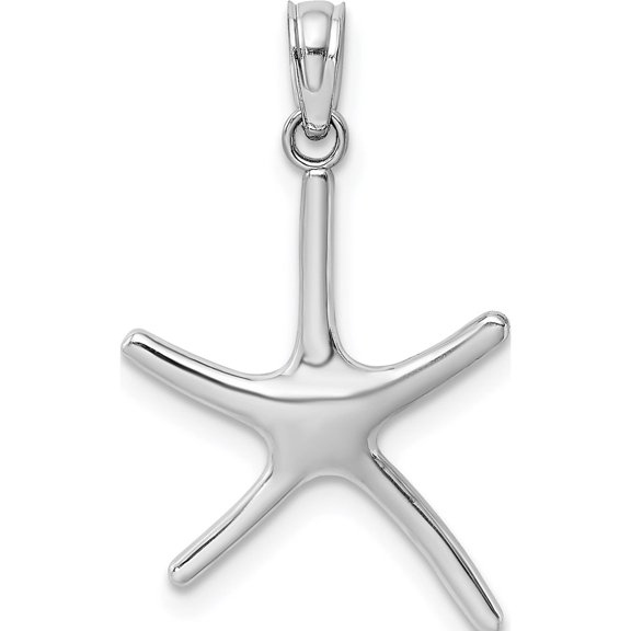 14K White Gold Dancing Starfish Charm (25 X 15.45) Made In United States k7671w