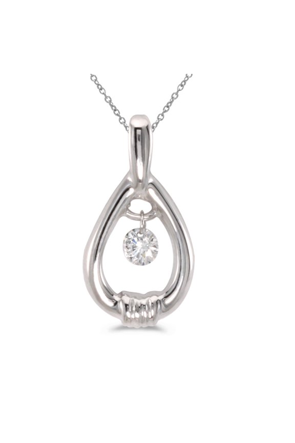 14K White Gold Dashing Diamonds Pendant