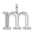 thumbnail image 1 of 14K White Gold Diamond 0.025-CT Lower Case Style M Initial Charm Pendant, 1 of 4