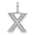 thumbnail image 1 of 14K White Gold Diamond 0.066-CT Lower Case Style X Initial Charm, 1 of 4