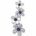 thumbnail image 1 of 14K White Gold Diamond And .19 Sapphire 4 Flowers Pendant Made In India -Jewelry By Sweet Pea, 1 of 7