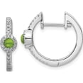 thumbnail image 1 of 14K White Gold Diamond And Cabochon Peridot Earrings (16 X 5) Made In India em4031-pe-020-wa, 1 of 5