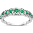 thumbnail image 1 of 14K White Gold Diamond And Emerald Polished Ring (Size 7) Made In India rm5741-em-025-wa, 1 of 5