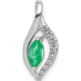 thumbnail image 1 of 14K White Gold Diamond And Marquise Emerald Pendant Made In India pm5267-em-005-wa, 1 of 5