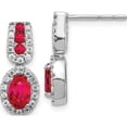 thumbnail image 1 of 14K White Gold Diamond And Ruby Earrings (17 X 7) Made In India em5597-ru-033-wa, 1 of 5