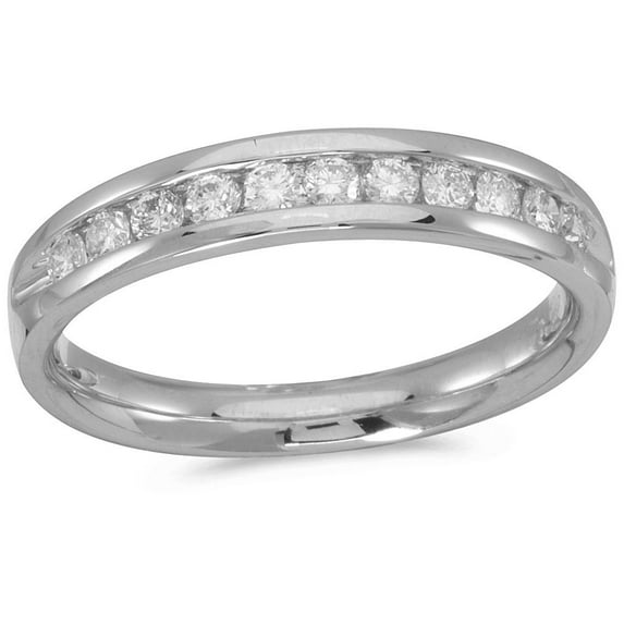 14K White Gold Diamond Band Ring