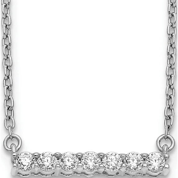 14K White Gold Diamond Bar 18 Inch Necklace (18 X 3) Made In India pm3738-025-wa