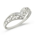 thumbnail image 1 of 14K White Gold Diamond Chevron Ring, 1 of 2