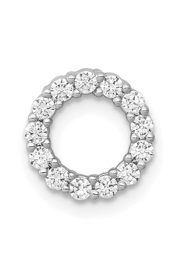 14K White Gold Diamond Circle Pendant (0.26Cttw)