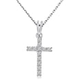 thumbnail image 1 of 14K White Gold Diamond Cross Pendant, 1 of 1
