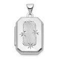thumbnail image 1 of 14K White Gold Diamond-Cut Brushed 20mm Rectangular Locket, 1 of 1