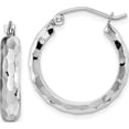 thumbnail image 1 of 14K White Gold Diamond-Cut Hoop Earrings (21.2 X 4) Made In Indonesia tf1586, 1 of 5