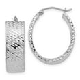 thumbnail image 1 of 14K White Gold Diamond-Cut Hoop Earrings, 1 of 1