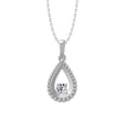 thumbnail image 1 of 14K White Gold Diamond Drop Pendant with Silver Cable Chain Necklace 18" (1/10 cttw, I2-I3 Clarity, I-J Color), 1 of 5