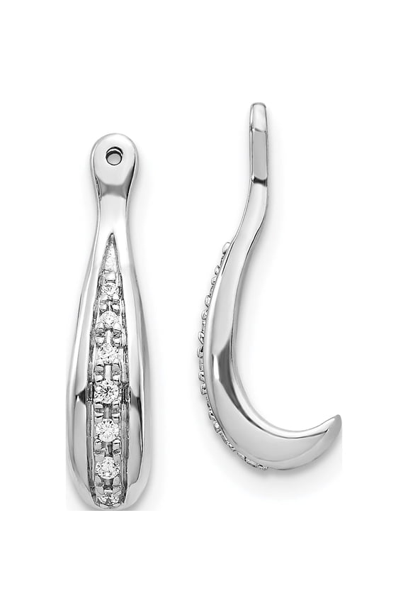 14K White Gold 1/20 carat Diamond Earring Jackets
