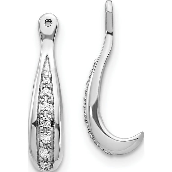 14K White Gold Diamond Earring Jackets (17 X 4) Made In India ejm5337-006-wa