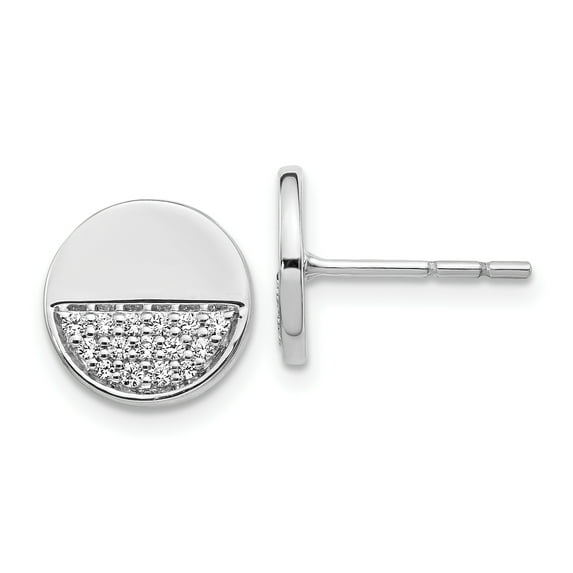 14K White Gold Diamond Fancy Circle Earrings (0.192Ct)