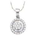 thumbnail image 1 of 14K White Gold Diamond Flower Fine Halo Necklace Pendant 5/8 Ctw., 1 of 2