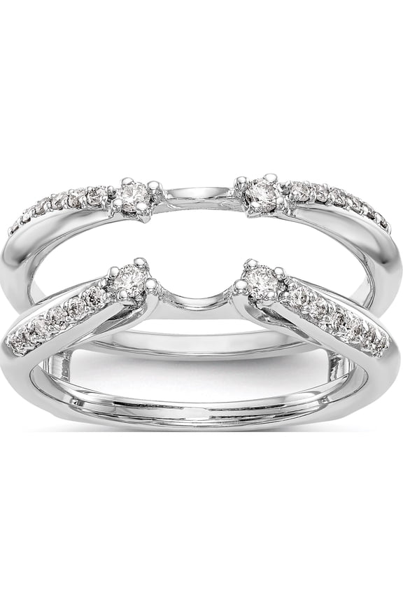 14K White Gold Diamond Guard (Size 7) Made In India rm3102b-025-waa