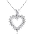 thumbnail image 1 of 14K White Gold Diamond Heart Pendant, 1 of 1