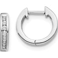 thumbnail image 1 of 14K White Gold Diamond Hinged Hoop Earrings (11 X 11) Made In India em5347-010-wa, 1 of 5
