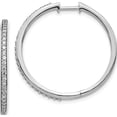 thumbnail image 1 of 14K White Gold Diamond Hinged Hoop Earrings (27 X 29) Made In India em4267-050-wa, 1 of 5