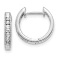 thumbnail image 1 of 14K White Gold Diamond Hinged Hoop Earrings, 1 of 1