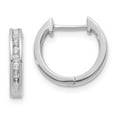 thumbnail image 1 of 14K White Gold Diamond Hinged Hoop Earrings, 1 of 1