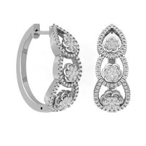 14K White Gold Diamond Hoop Earrings (1 cttw, I-J Color, I2-I3 Clarity)