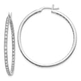 thumbnail image 1 of 14K White Gold Diamond In & Out Hoop Earrings, 1 of 1