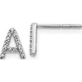 thumbnail image 1 of 14K White Gold Diamond Initial A Earrings (7 X 5) Made In India em4169a-009-wa, 1 of 5