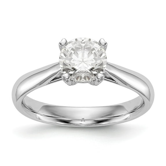 14K White Gold Diamond Lab Grown Round Ring Band 1 4 ct VS SI, D E F, Solitaire Engagement Rin