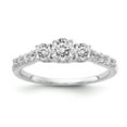 thumbnail image 1 of 14K White Gold Diamond, Lab Grown Round Ring Band True Origin Diamond VS SI, D E F, 3 4 ctw 3 Stone Plus , Size 5, 1 of 2