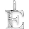 thumbnail image 1 of 14K White Gold Diamond Letter E Initial Pendant (Width 9.54) (Length 15.33) - Jbsp, 1 of 5
