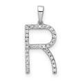 thumbnail image 1 of 14K White Gold Diamond Letter R Initial Pendant, 1 of 1