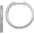 thumbnail image 1 of 14K White Gold Diamond Milgrain Hinged Hoop Earrings (20 X 21) Made In India em4273-036-wa, 1 of 5