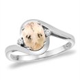 thumbnail image 1 of 14K White Gold Diamond Natural Morganite Bypass Engagement Ring Oval 8x6 mm, size 5, 1 of 1