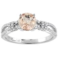 thumbnail image 1 of 14K White Gold Diamond Natural Morganite Engagement Ring Round 7 mm, size 6.5, 1 of 2