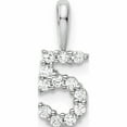 thumbnail image 1 of 14K White Gold Diamond Number 5 Pendant (13.53 X 5.13) Made In India -Jewelry By Sweet Pea, 1 of 8