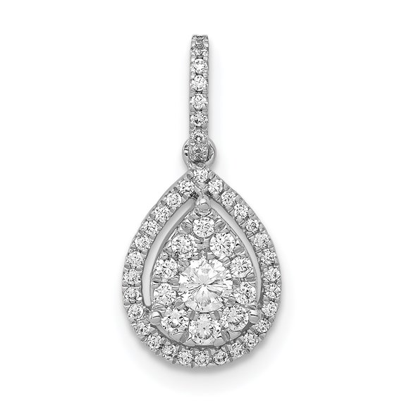 14K White Gold Diamond Pear Shape Pendant (0.343Cttw)