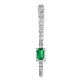 thumbnail image 1 of 14K White Gold Diamond & Rectangle Emerald Fancy Chain Slide Pendant, 1 of 1