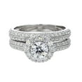 thumbnail image 1 of 14K White Gold Diamond Ring Set for Her 1.85ctw Diamonds 3/4ct Center Round Solitaire, 1 of 3