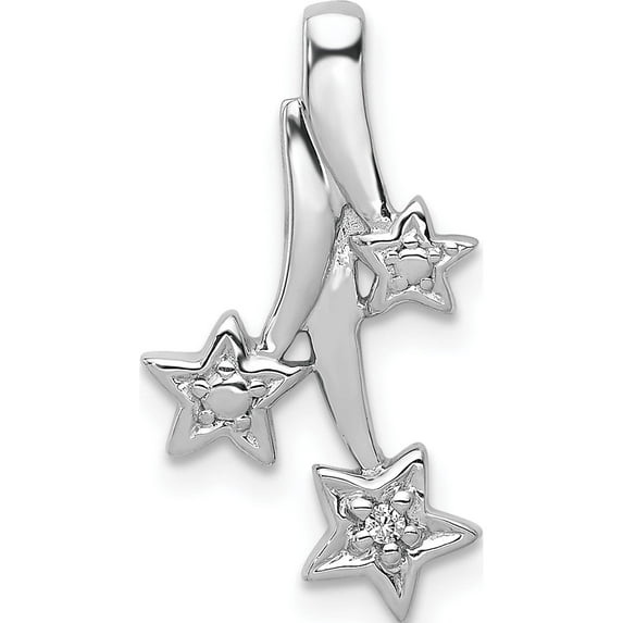 14K White Gold Diamond Shooting Stars Chain Slide Made In India pm5185-001-wa