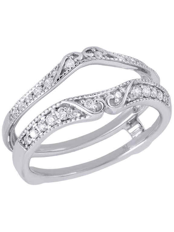 14K White Gold Diamond Solitaire Engagement Ring Antique Enhancer 0.25 Ct.