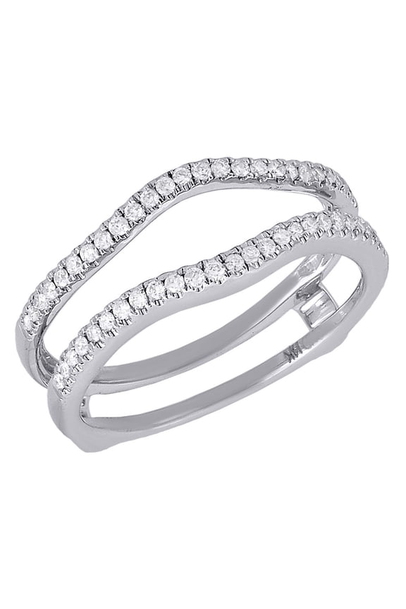 14K White Gold Diamond Solitaire Engagement Ring Enhancer Ladies Wrap 0.50 Ct.