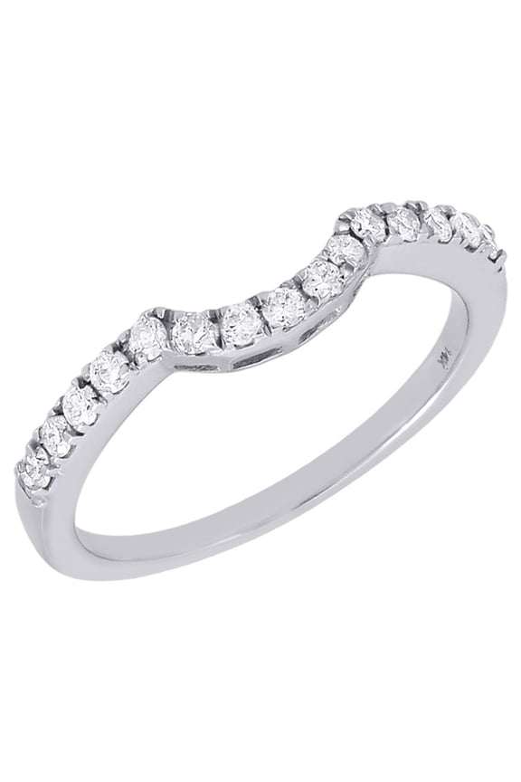 14K White Gold Diamond Solitaire Engagement Ring Enhancer Wrap Prong Set .28 Ct.