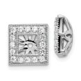 thumbnail image 1 of 14K White Gold Diamond Square Jacket Earrings, 1 of 1