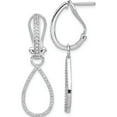 thumbnail image 1 of 14K White Gold Diamond Teardrop Dangle Omega Back Earrings (39 X 12) Made In India em4204-050-wa, 1 of 5