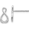 thumbnail image 1 of 14K White Gold Diamond Twisted Post Earrings (12 X 6) Made In India em5515-005-wa, 1 of 5