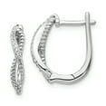 thumbnail image 1 of 14K White Gold Diamond & Twisted Rope Hinged Post Earrings (0.072Ct), 1 of 4